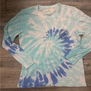 Blue Tie-Dye Long Sleeve Shirt